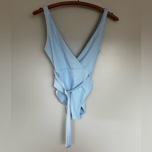 Onia NWOT XS belted blue bathing suit